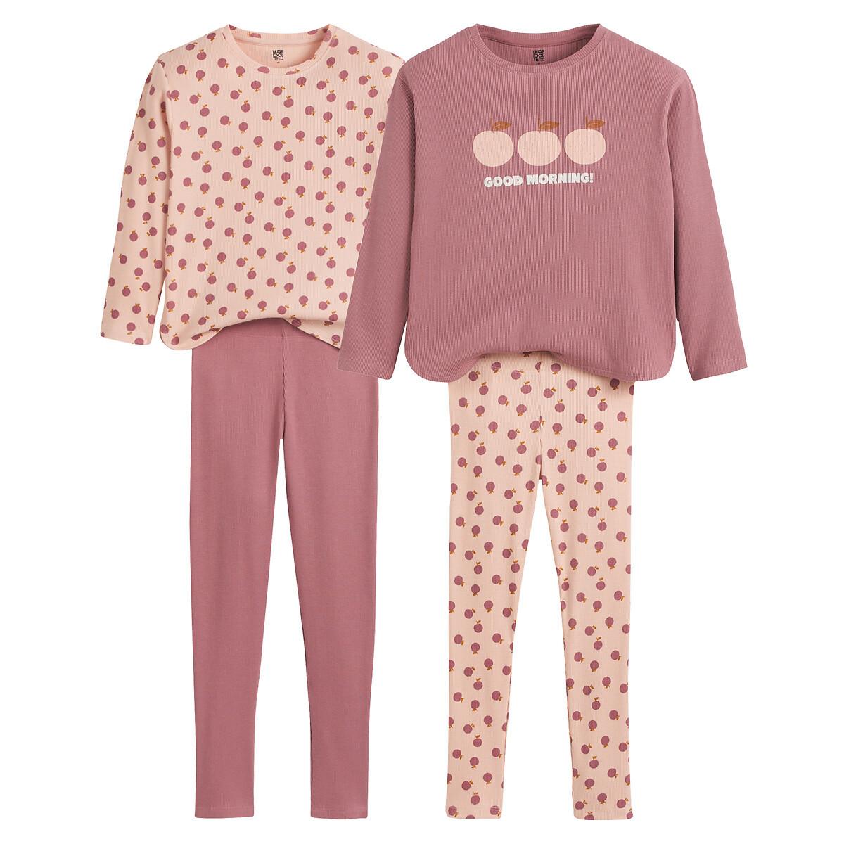 La Redoute Collections  2er-Pack gerippte Pyjamas mit Apfelmuster 