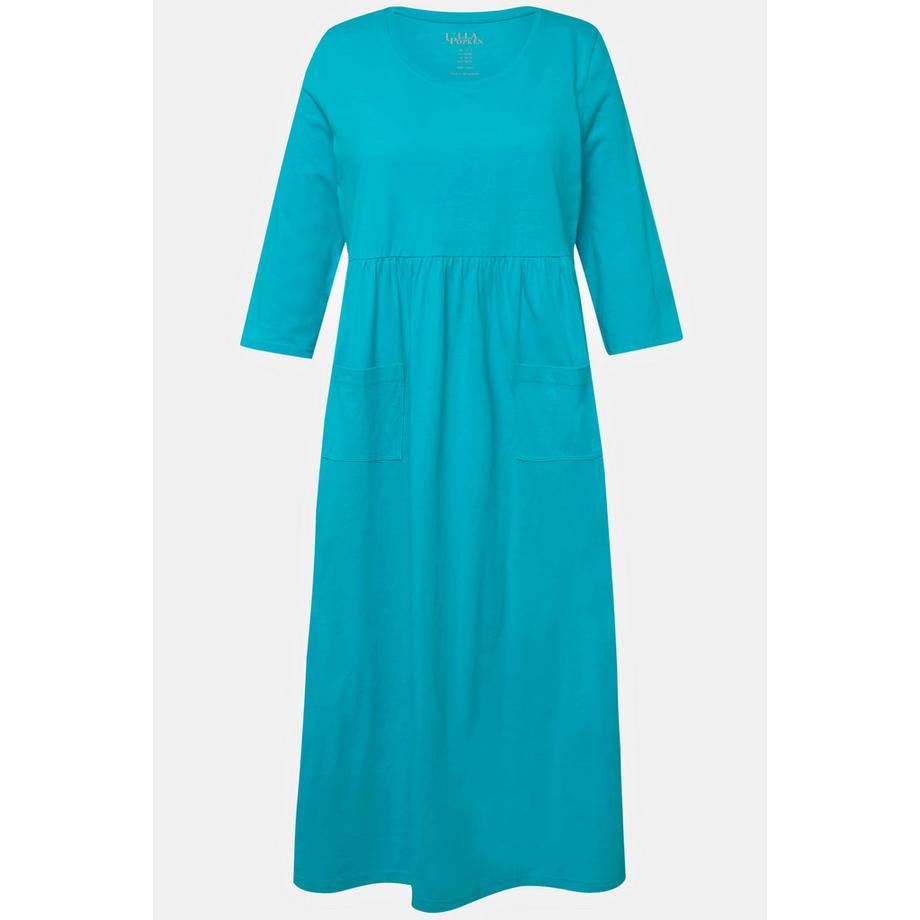 Ulla Popken Robe en jersey A-ligne Couture empire Col rond Manches 3/4  