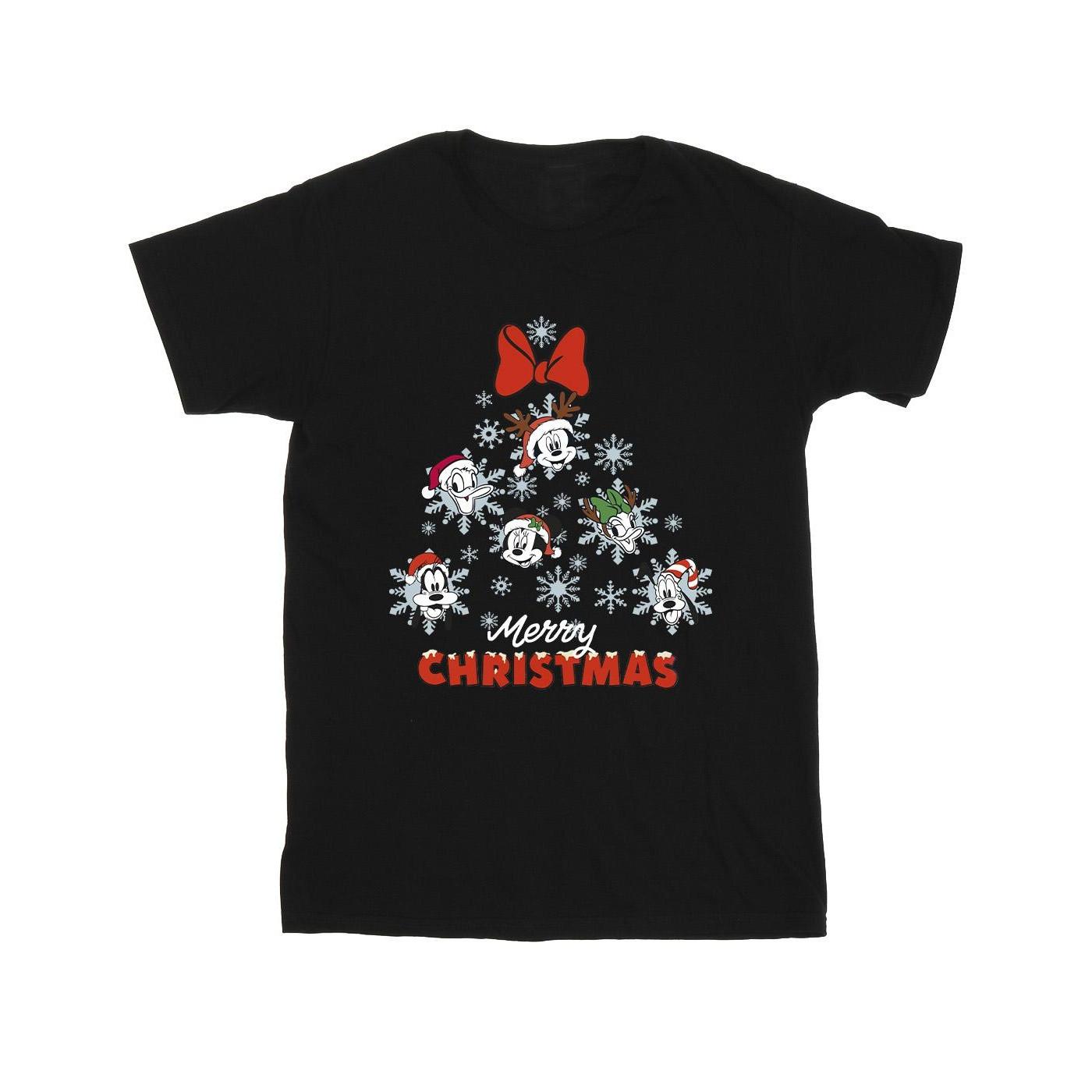 Image of Mickey Mouse And Friends Christmas Tree Tshirt Unisex Schwarz 140/146