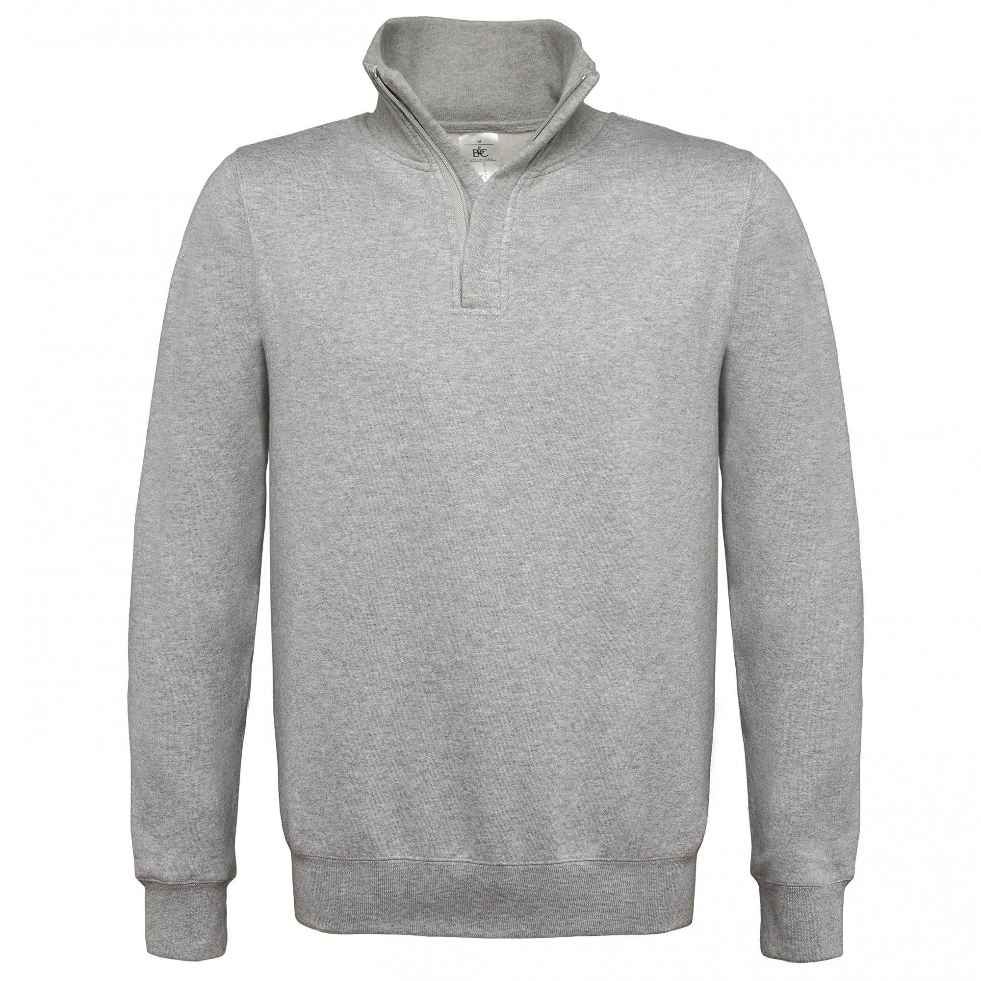 Image of B&c Sweatshirt Mit Reißverschluss Bis Zur Brust Id.004 Herren Grau M