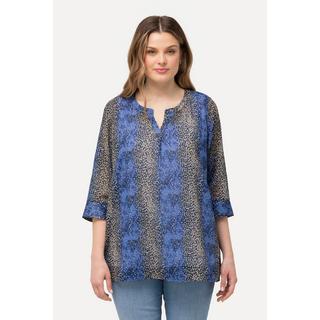 Ulla Popken Blusa Pois Righe Linea A Scollo Tunica Maniche 3/4  