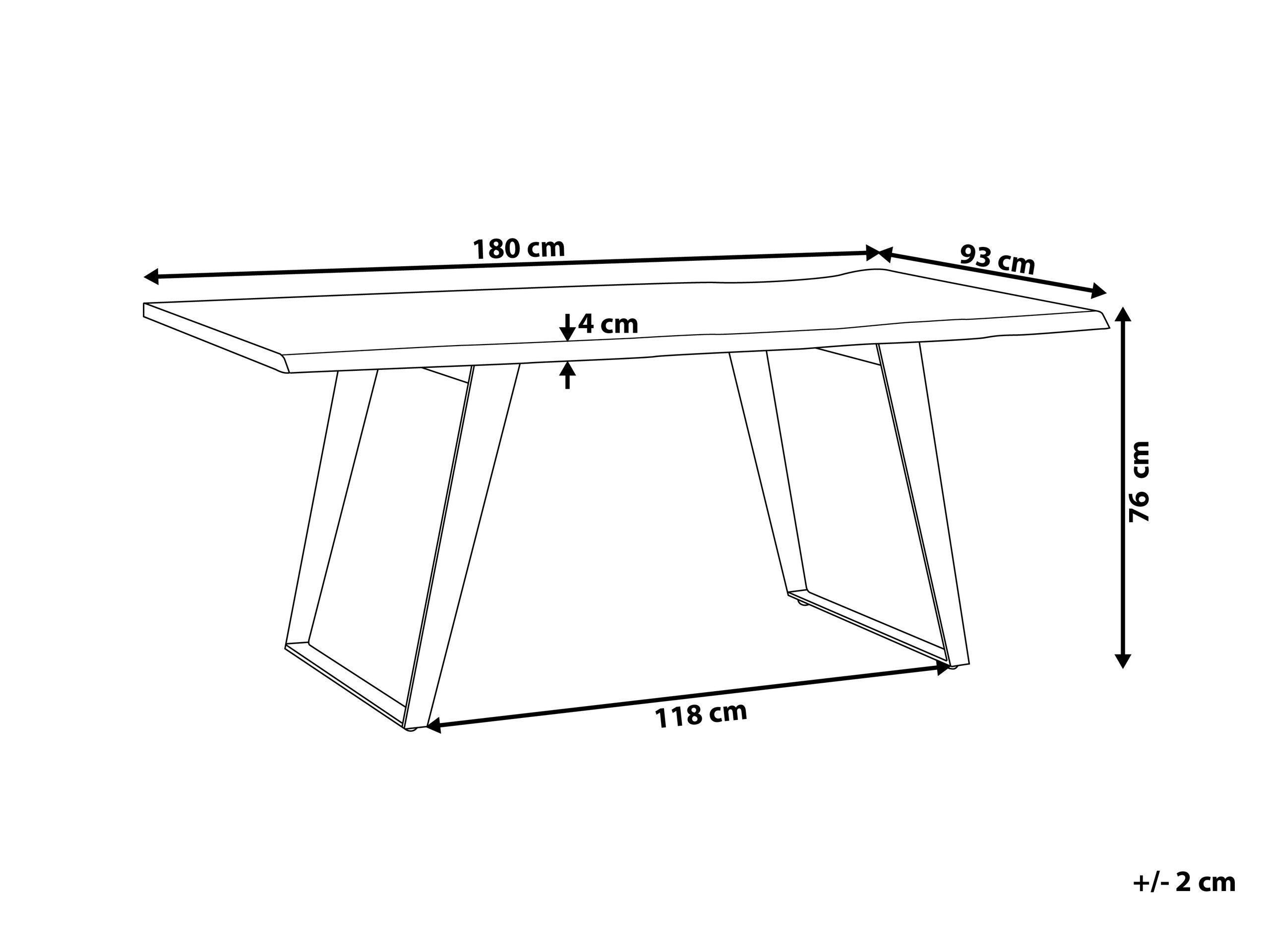 Beliani Table à manger 6 places en Acacia Industriel JAIPUR  