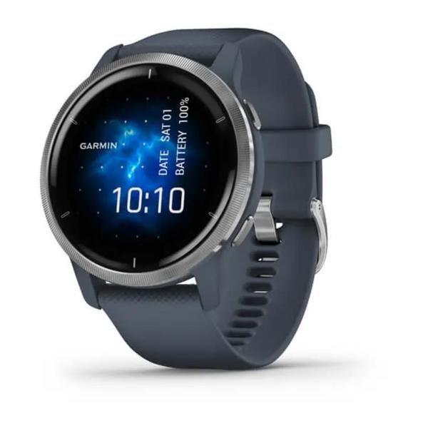 Image of Garmin Venu 2 Silberlünette Mit Blauem Geh?use/ Silikon Unisex ONE SIZE