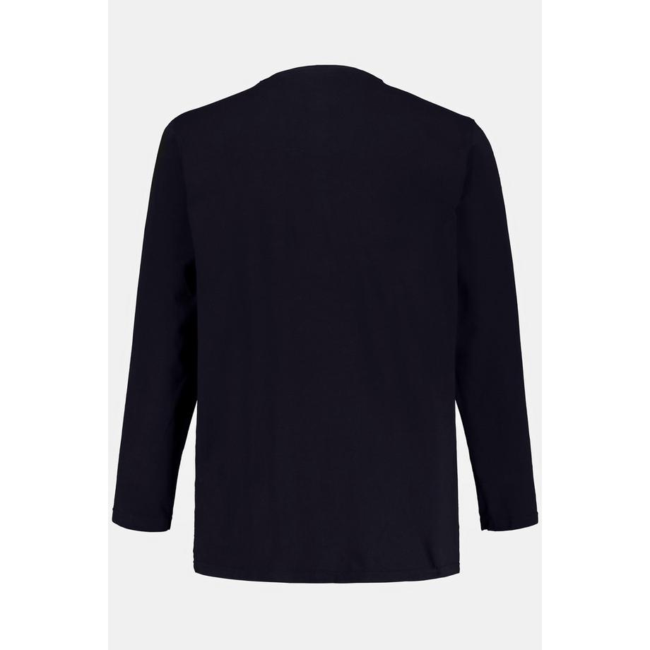 JP1880 Basic Langarm Henley Shirt mit Knopfleiste  