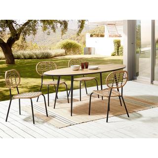 Beliani Lot de 4 chaises de jardin en Polyrotin Boho PRATELLO  