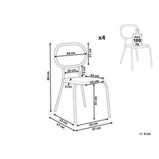 Beliani Set di 4 sedie da giardino en Rattan sintetico Boho PRATELLO  