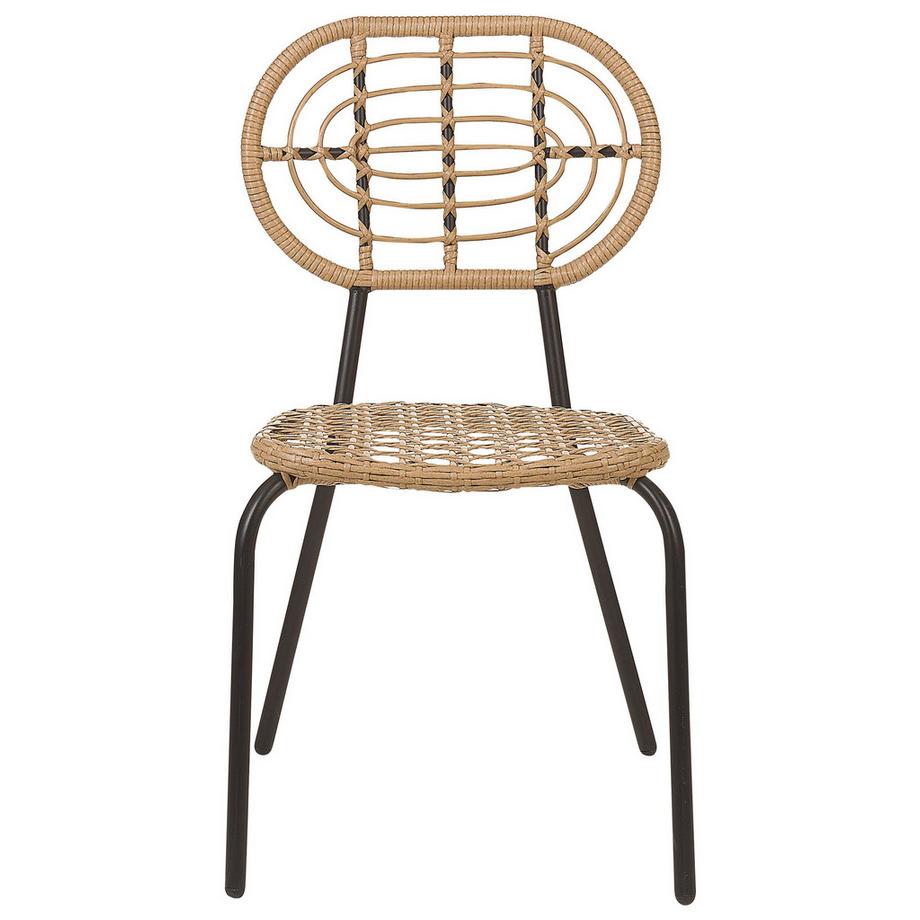 Beliani Lot de 4 chaises de jardin en Polyrotin Boho PRATELLO  