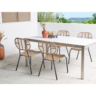 Beliani Lot de 4 chaises de jardin en Polyrotin Boho PRATELLO  