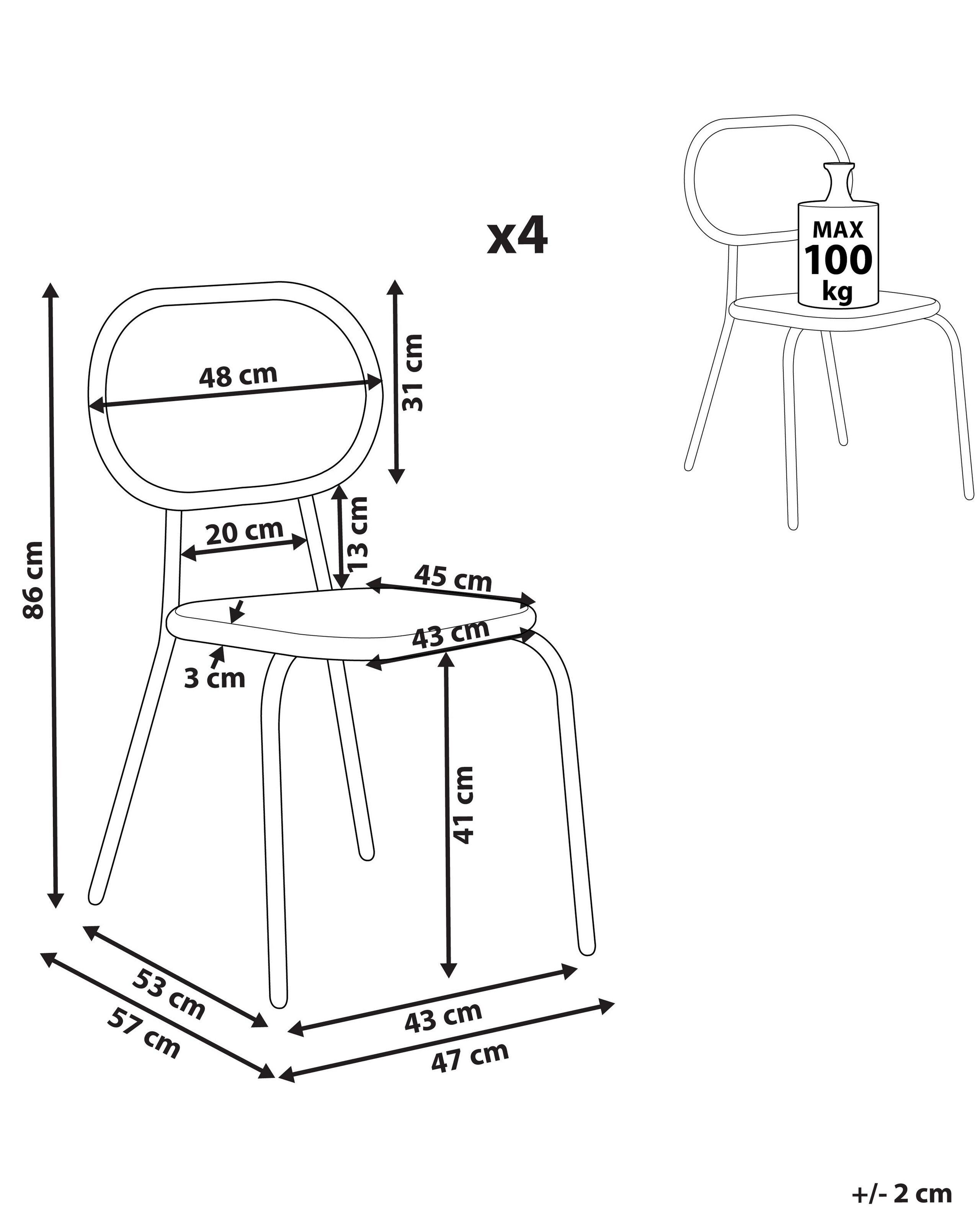 Beliani Set di 4 sedie da giardino en Rattan sintetico Boho PRATELLO  