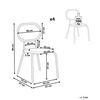 Beliani Set di 4 sedie da giardino en Rattan sintetico Boho PRATELLO  