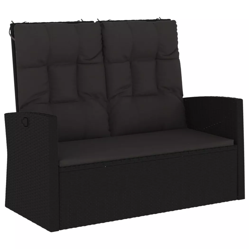 VidaXL - Gartenbank poly-rattan, One Size, Schwarz