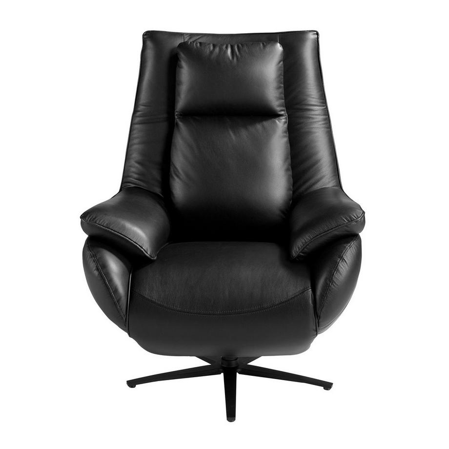 ANGEL CERDA Fauteuil pivotant en cuir noir  