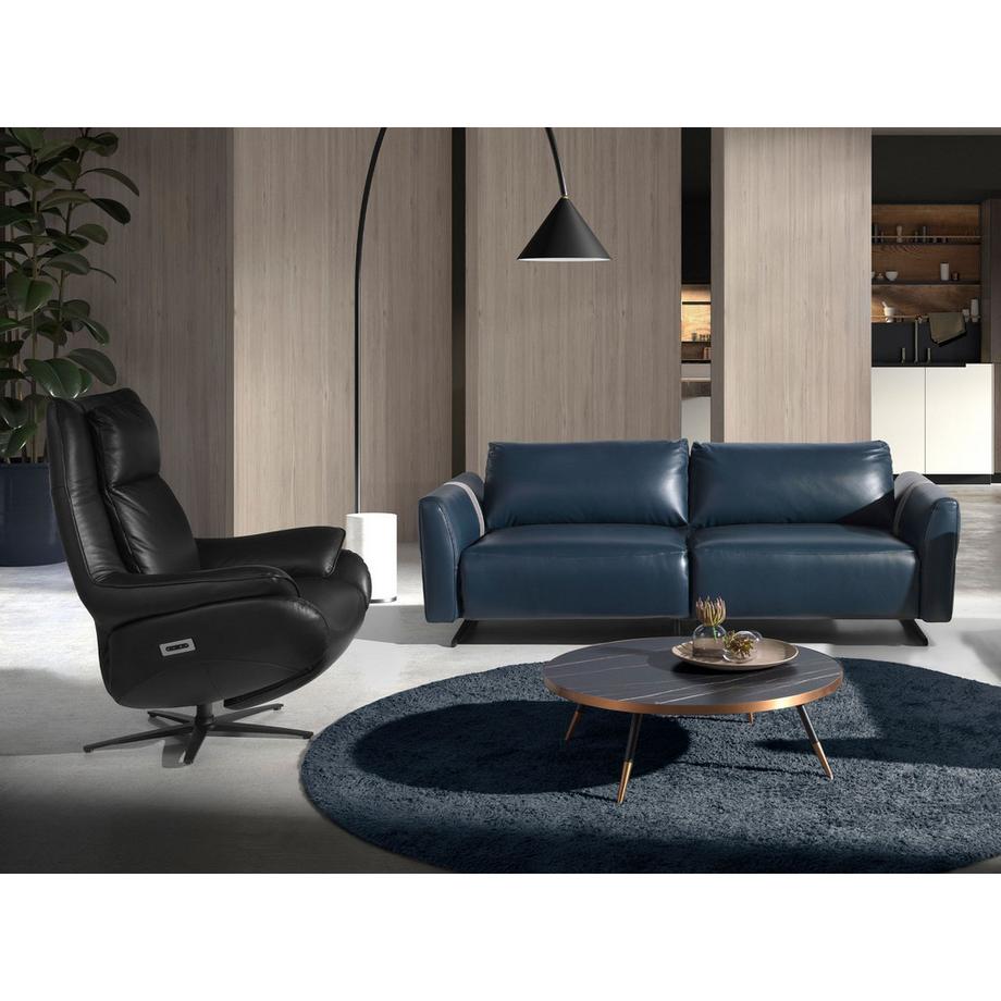 ANGEL CERDA Fauteuil pivotant en cuir noir  