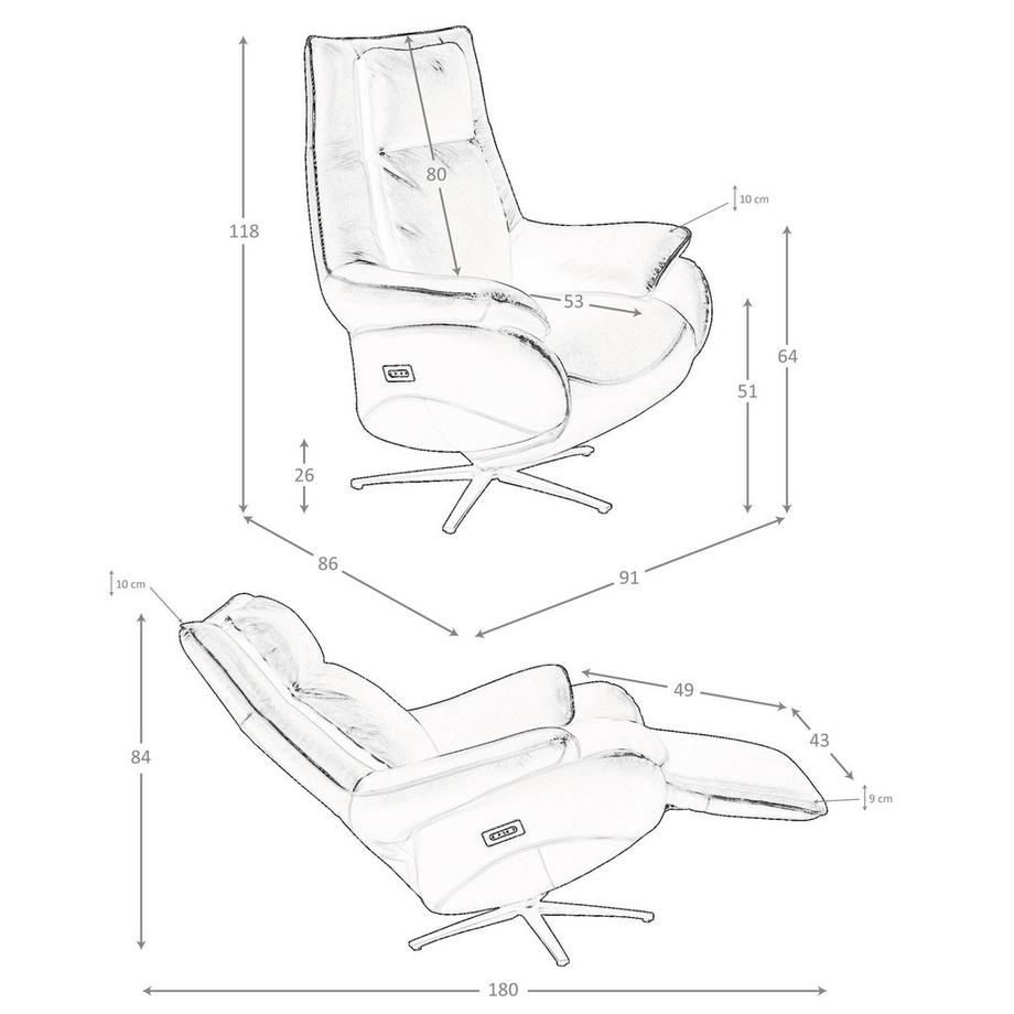 ANGEL CERDA Fauteuil pivotant en cuir noir  