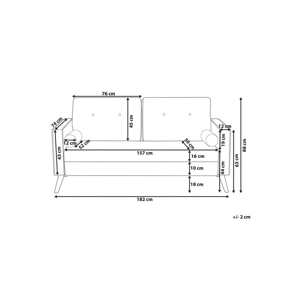 Beliani 2 Sitzer Sofa aus Stoff Modern KALMAR  