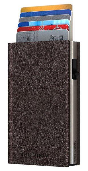 AVIATOR Wallet CLICK & slide Sleek Nappa marron, argent  