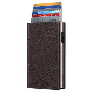 AVIATOR Wallet CLICK & slide Sleek Nappa marron, argent  