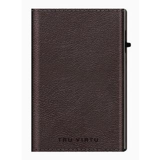 AVIATOR Wallet CLICK & slide Sleek Nappa marron, argent  