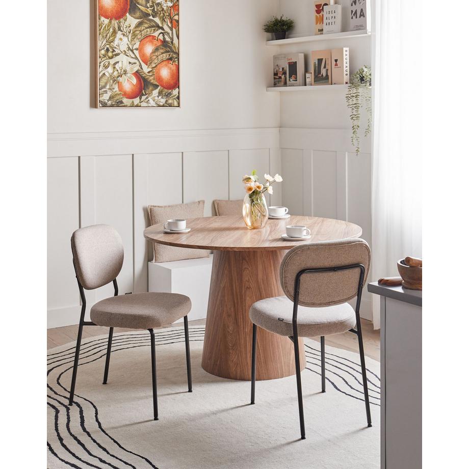 Beliani Set di 2 sedie da pranzo en Tessuto  LOLETA  