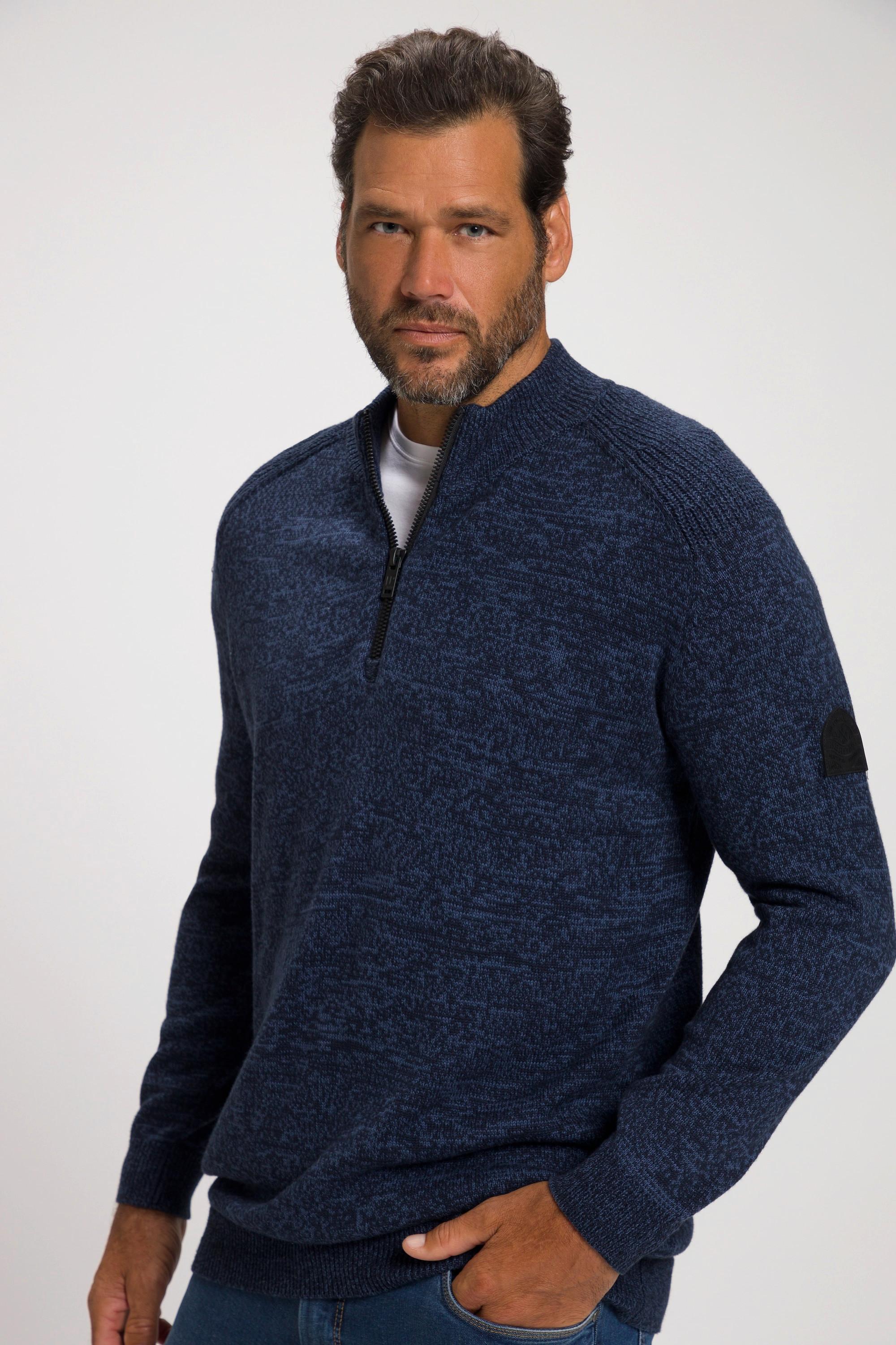 JP1880  Maglione polo con collo alto e zip 