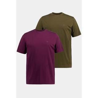 JP1880  T-shirt basic in confezione doppia con scollo a girocollo, disponibili fino alla tg. 8XL 