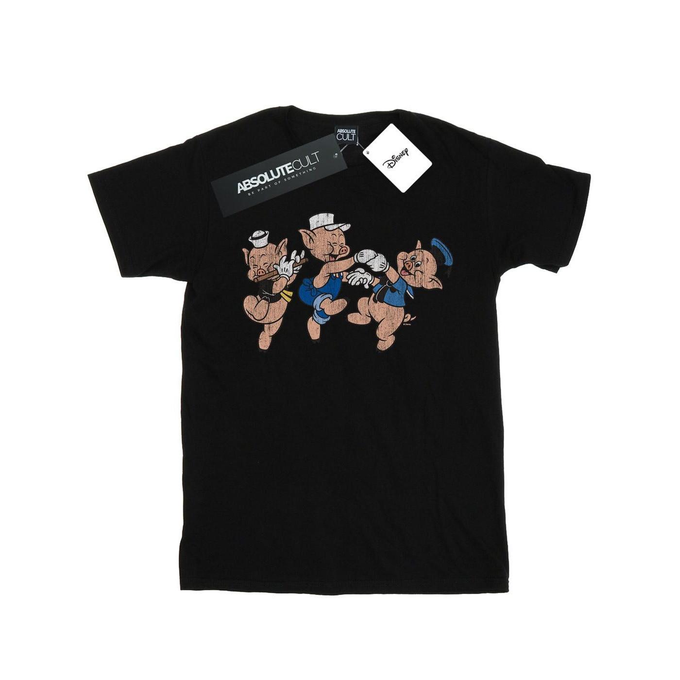 Image of Three Little Pigs Having Fun Tshirt Damen Schwarz S