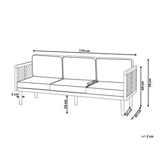 Beliani 3 Sitzer Sofa aus Akazienholz Klassisch BARATTI  