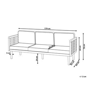 Beliani 3 Sitzer Sofa aus Akazienholz Klassisch BARATTI  