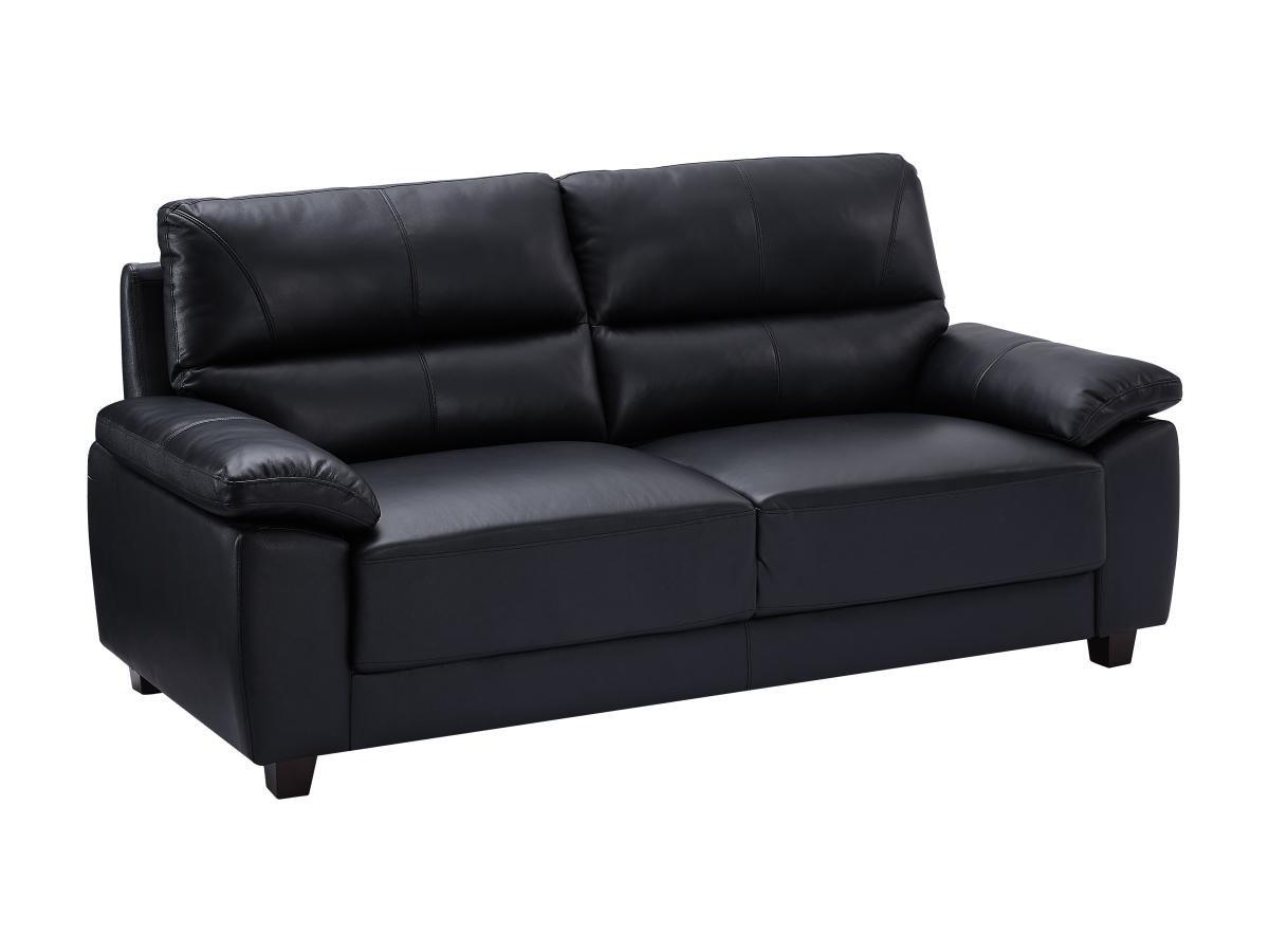 Vente-unique Sofa 3-Sitzer - Leder - Schwarz - TASANI  