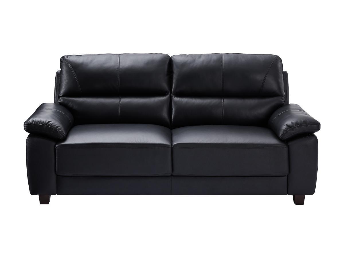 Vente-unique Sofa 3-Sitzer - Leder - Schwarz - TASANI  