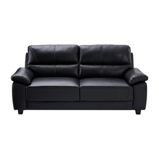 Vente-unique Sofa 3-Sitzer - Leder - Schwarz - TASANI  