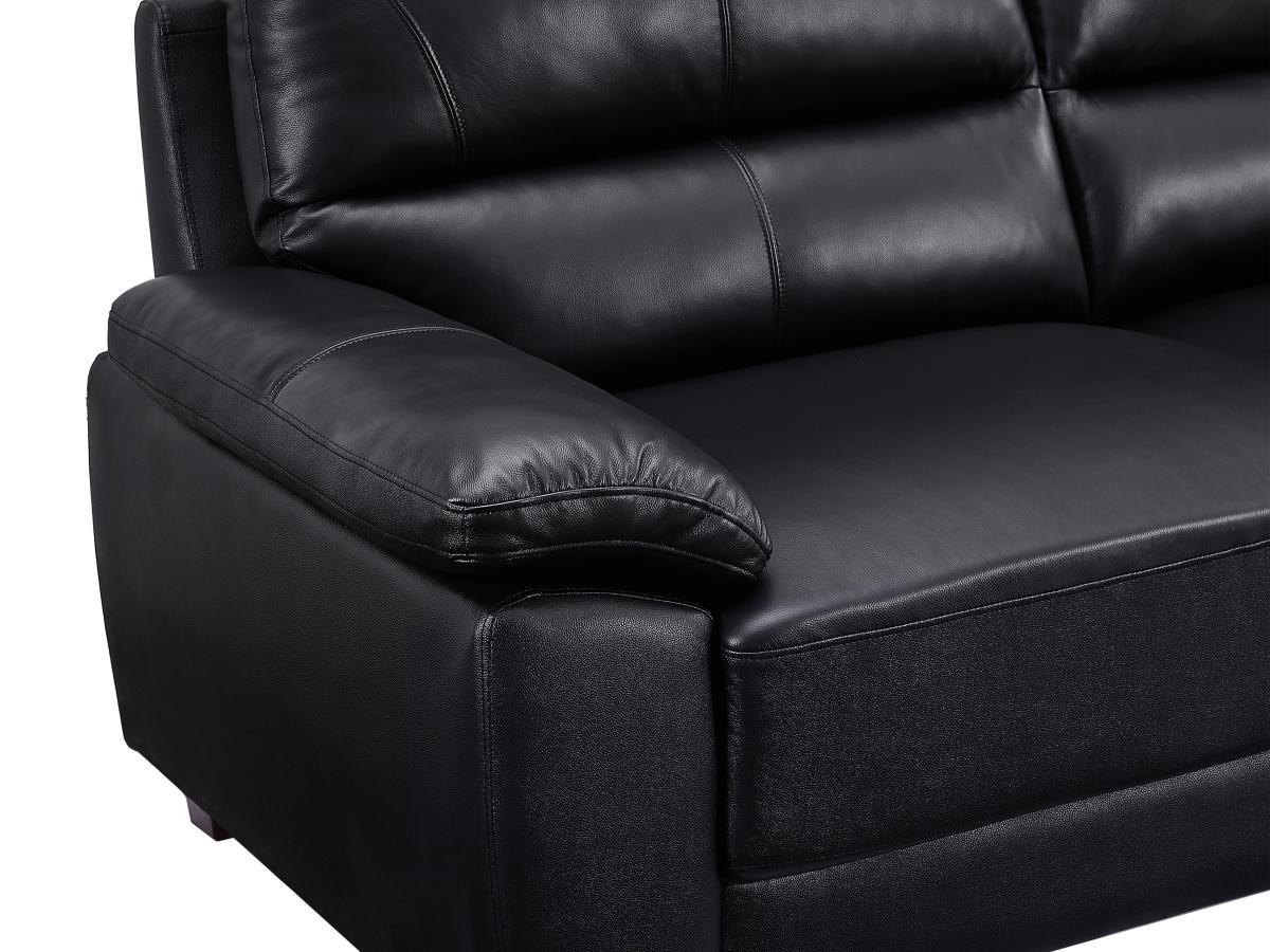 Vente-unique Sofa 3-Sitzer - Leder - Schwarz - TASANI  