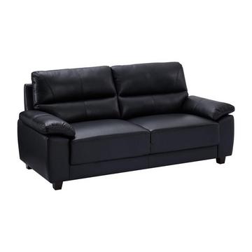 Sofa 3-Sitzer - Leder - Schwarz - TASANI