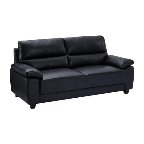 Vente-unique Sofa 3-Sitzer - Leder - Schwarz - TASANI  