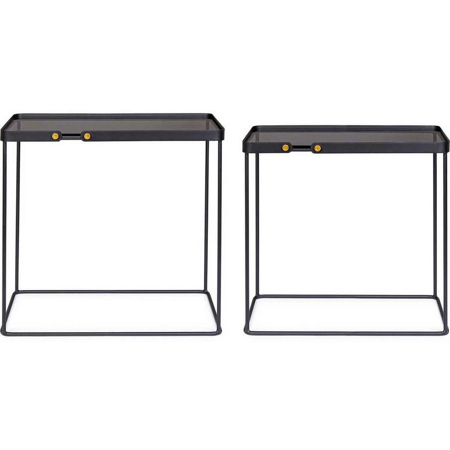 mutoni Table d&#039;appoint Zeina rectangulaire (lot de 2)  