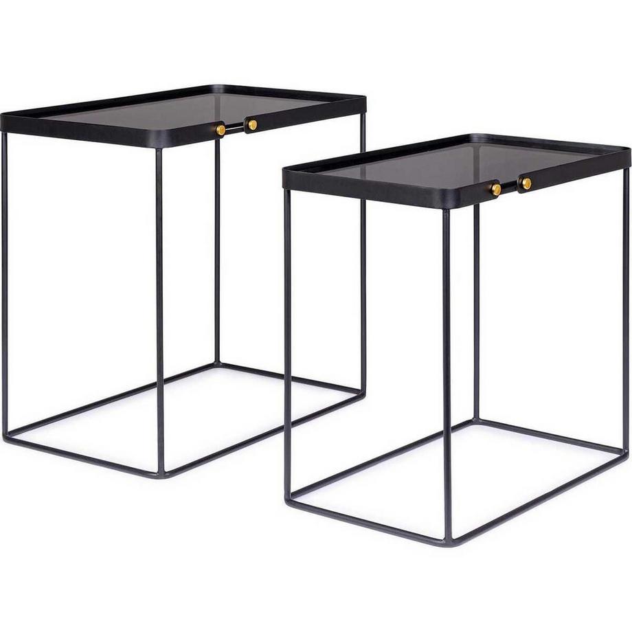 mutoni Table d&#039;appoint Zeina rectangulaire (lot de 2)  