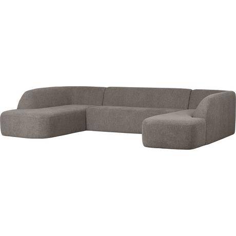 mutoni Canapé incliné en forme de U chenille gris chiné 339x225  