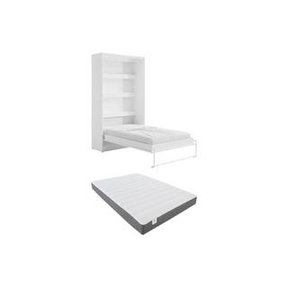 Vente-unique Letto estraibile 120 x 200 cm Apertura verticale manuale Con LED Bianco + Materasso - RAPILI  