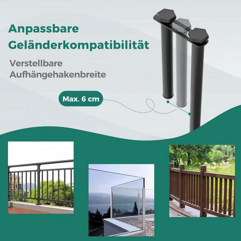Northix Table suspendue pliante pour balcon  