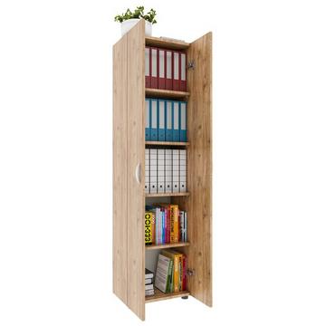 Büroschrank mit 5 Fächern | moderner Aktenschrank mit Drehtüren | Maße ca. H. 178 x B. 49 x T. 34 cm – Ulas 5-Fach