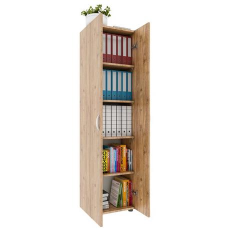 VCM Büroschrank mit 5 Fächern | moderner Aktenschrank mit Drehtüren | Maße ca. H. 178 x B. 49 x T. 34 cm – Ulas 5-Fach  