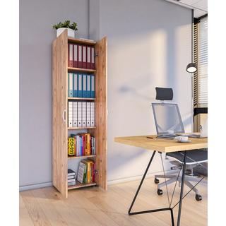 VCM Büroschrank mit 5 Fächern | moderner Aktenschrank mit Drehtüren | Maße ca. H. 178 x B. 49 x T. 34 cm – Ulas 5-Fach  