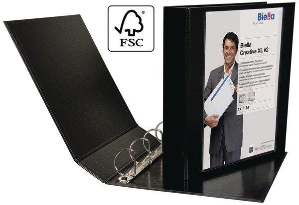 Image of BIELLA Zeigebuch Creative XL#2 4.5cm 443445.02 schwarz, 4-Ring A4 BIELLA Zeigebuch Creative XL#2 4.5cm 443445.02 schwarz, 4-Ring A4