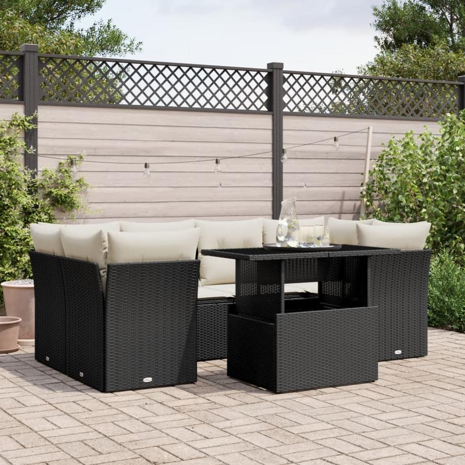 VidaXL Ensemble de canapés de jardin rotin synthétique  