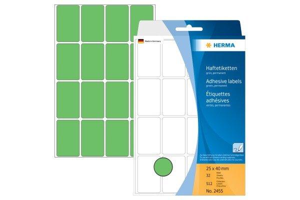 HERMA HERMA Etiketten 25×40mm 2455 grün 512 Stück  