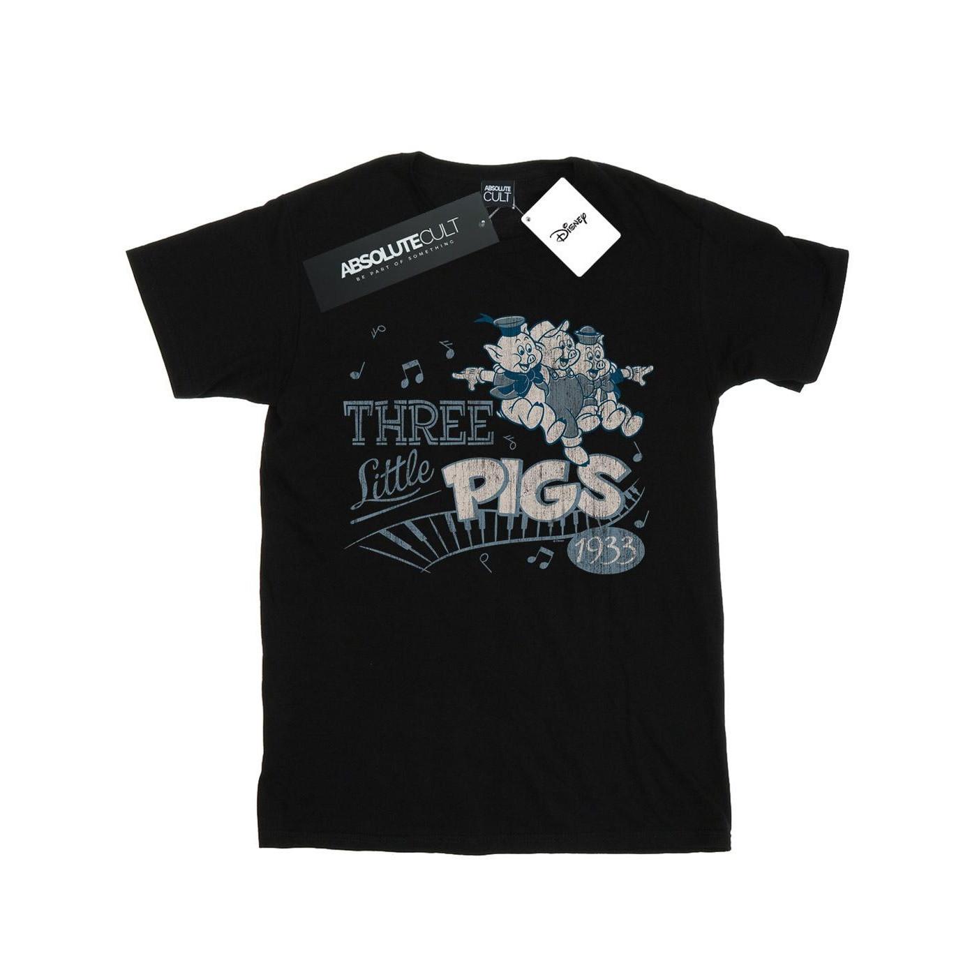 Image of Three Little Pigs 1933 Tshirt Damen Schwarz L