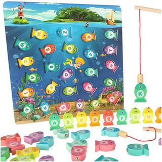 Pricenet  Gioco Montessori con magnete per la pesca del pesce in legno 