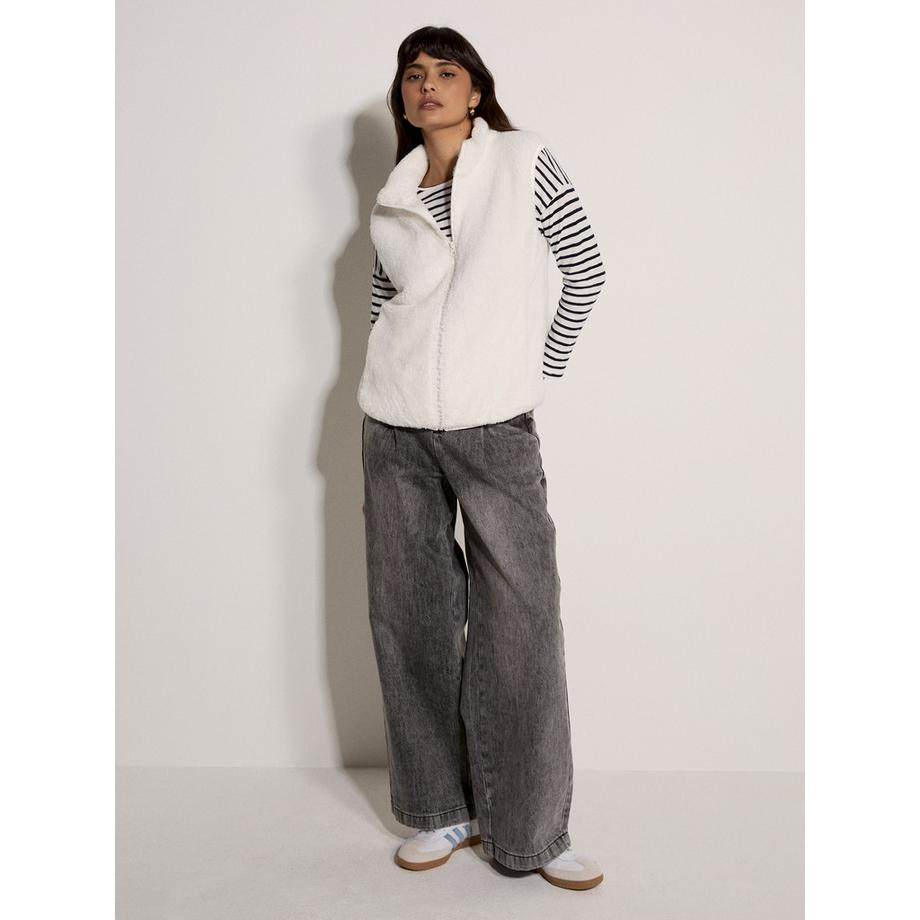 APRICOT Gilet in pile con cerniera intera  