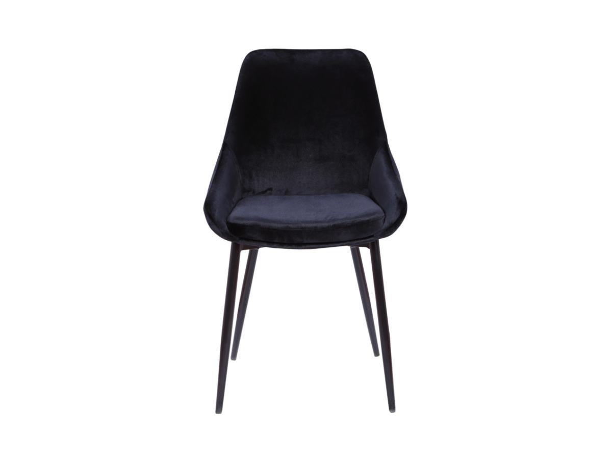 Vente-unique Stuhl 6erSet Samt es Metall MASURIE  