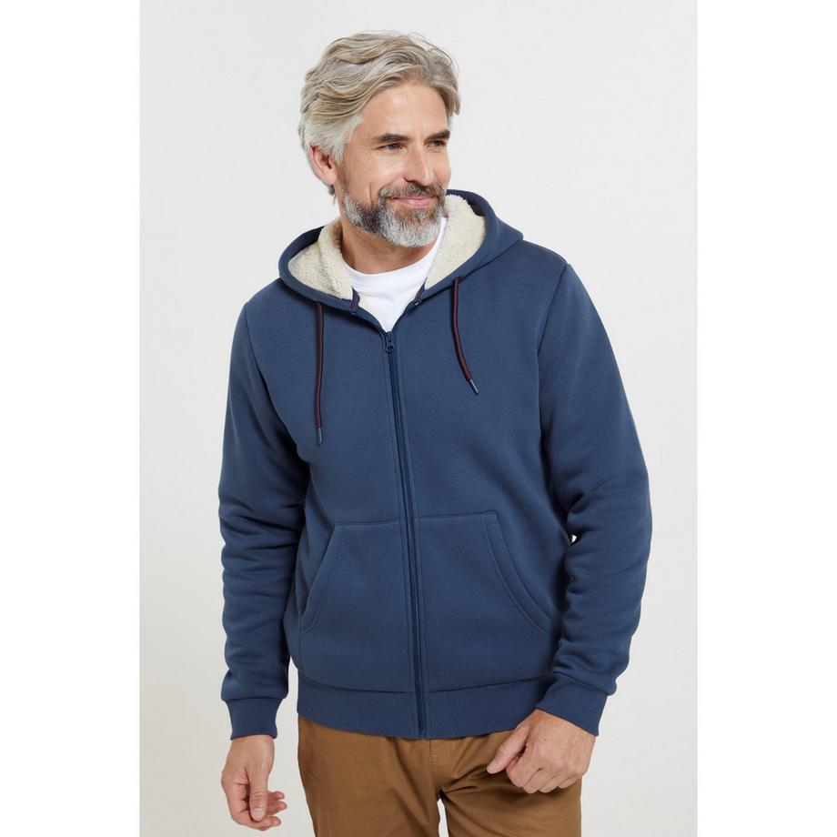 Dalton Felpa Con Cappuccio E Zip Intera Foderato Di Borg